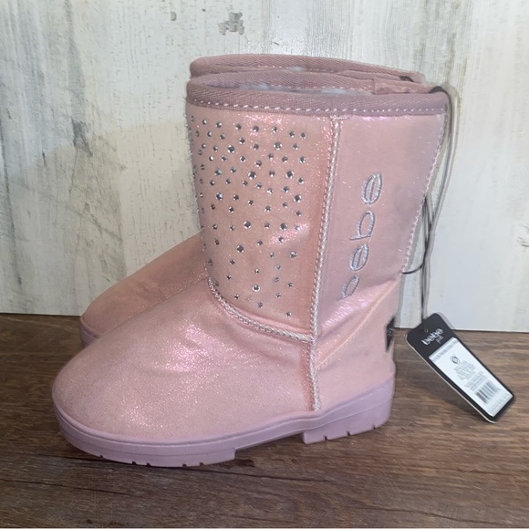 NWT Bebe girls glitter and rhinestone slip on cozy boots. Size 12 - Picture 2 of 10